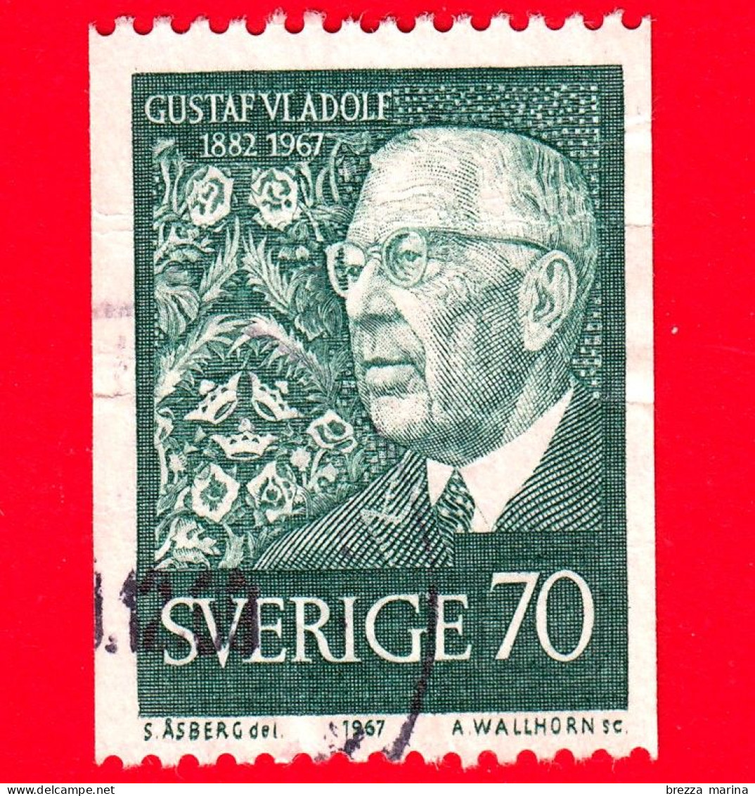 SVEZIA - Usato - 1967 - Compleanno Del Re Gustavo VI Adolfo - 70 - Gebruikt