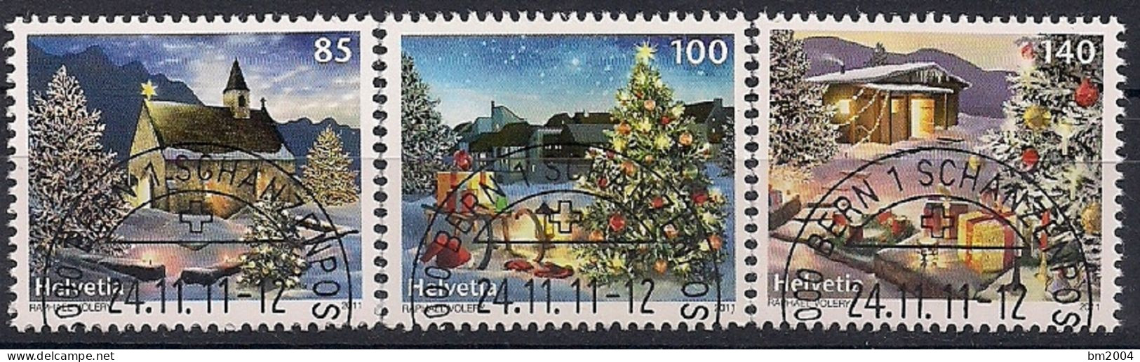 2011 Schweiz   Mi. 2224-6 FD-used Weihnachten - Used Stamps