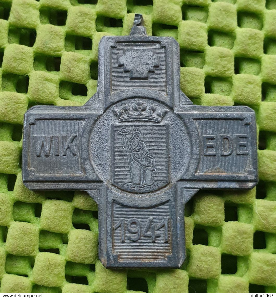 Medaile : Oogje Mist , W.I.K= Wil Is Kracht - Ede 1941 - Lood  . -  Original Foto  !!  Medallion  Dutch - Andere & Zonder Classificatie