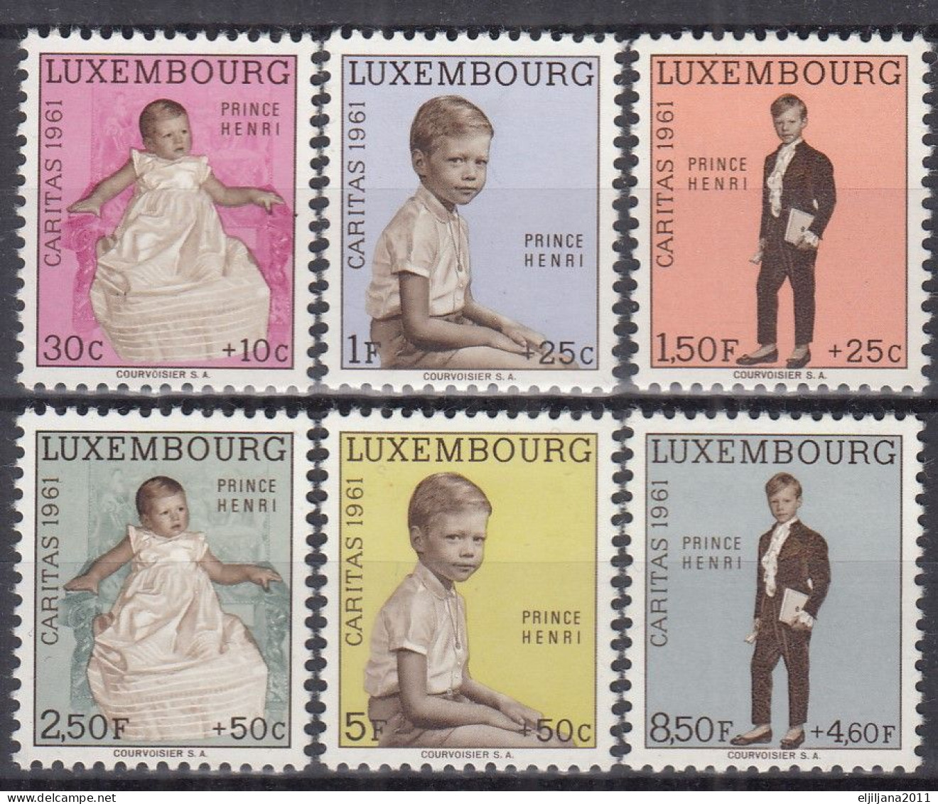 ⁕ LUXEMBOURG 1961 ⁕ Caritas, Prince Henri Mi.649-654 ⁕ 6v MNH - Neufs
