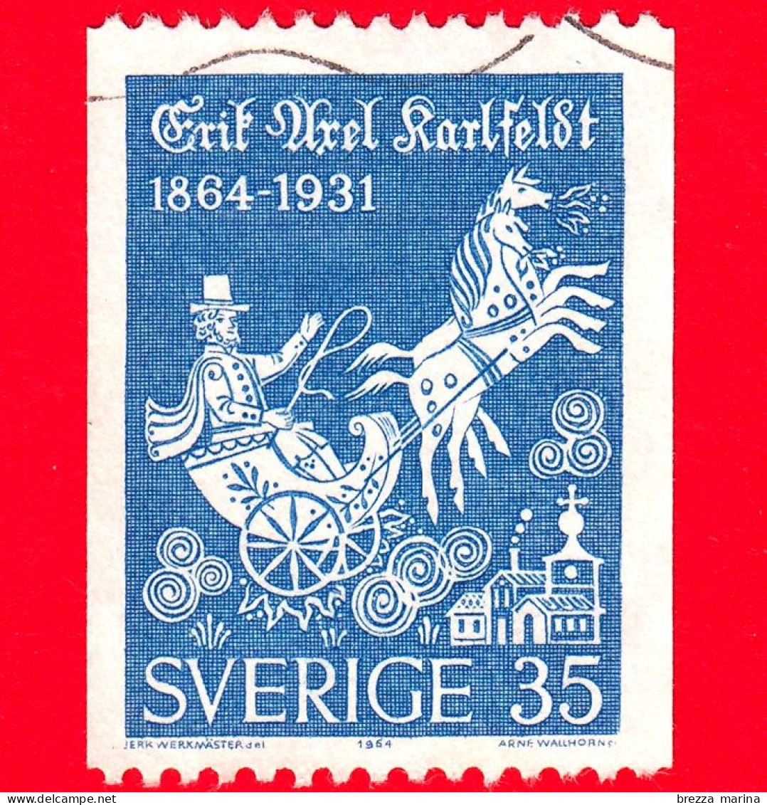 SVEZIA - Usato - 1964 - 100 Anni Della Nascita Di Erik Axel Karlfeldt (1864-1931), Poeta, Premio Nobel - 35 - Used Stamps