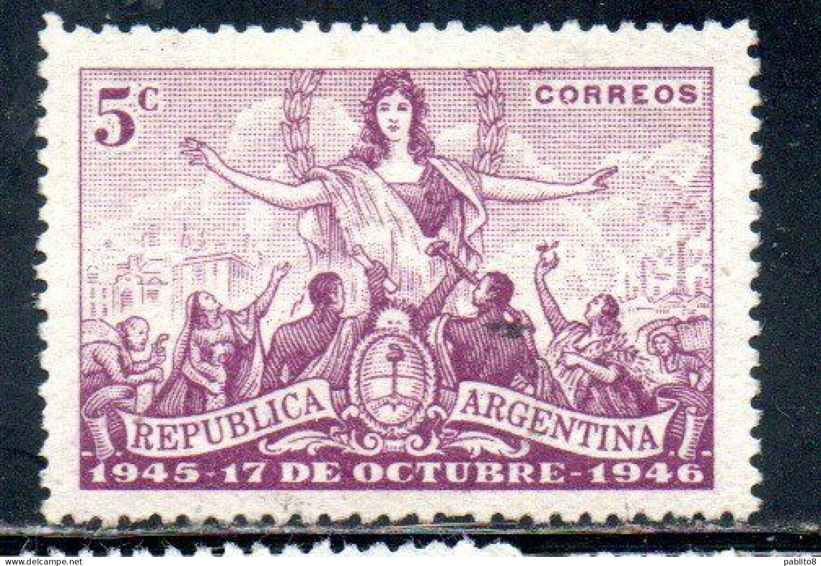 ARGENTINA 1946 POLITICAL ORGANIZATION CHANGE 5c  MH - Nuevos