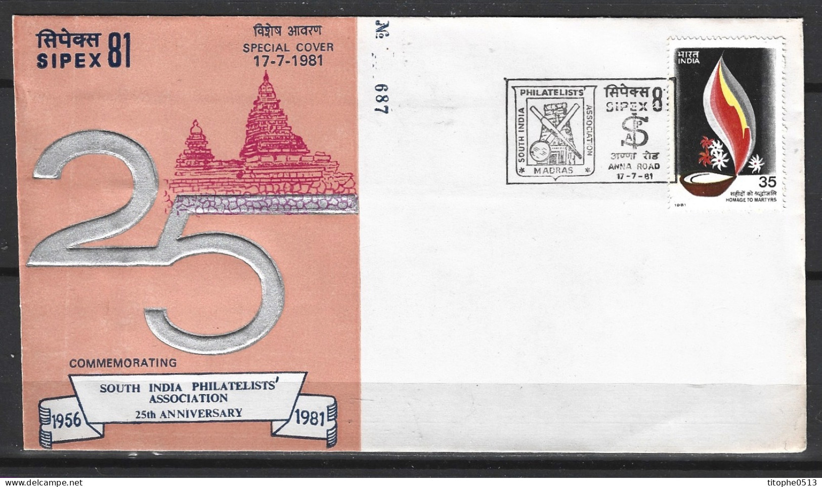 INDE. Superbe Enveloppe Commémorative De 1981. SIPEX'81. - Storia Postale