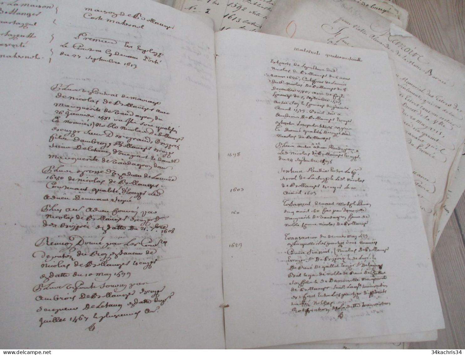 Archives Notes Généalogiques Dont Hozier Lamothe Barace Labouère Guillot Labardouillère .... + 1.8kg De Manuscrits - Manuscritos