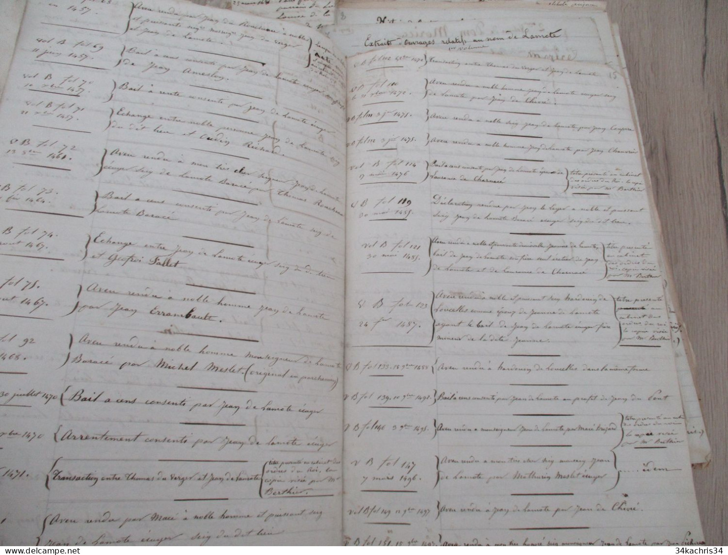 Archives notes généalogiques dont Hozier Lamothe Barace Labouère Guillot Labardouillère .... + 1.8kg de manuscrits