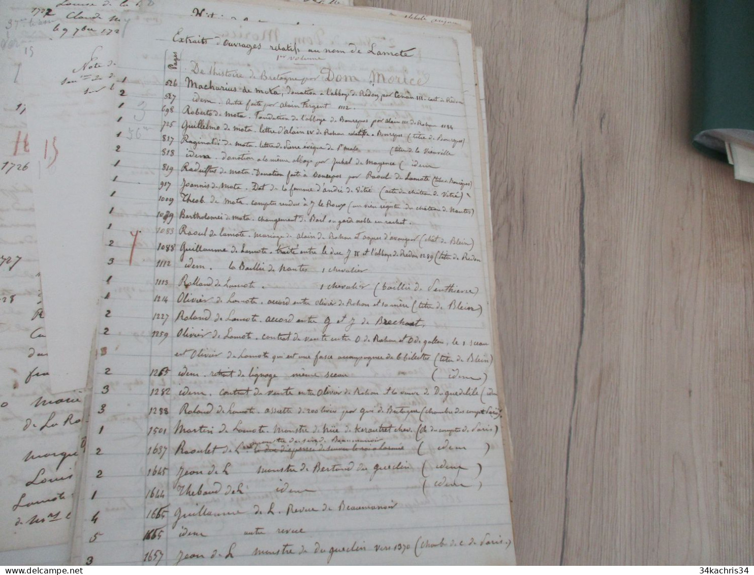 Archives notes généalogiques dont Hozier Lamothe Barace Labouère Guillot Labardouillère .... + 1.8kg de manuscrits