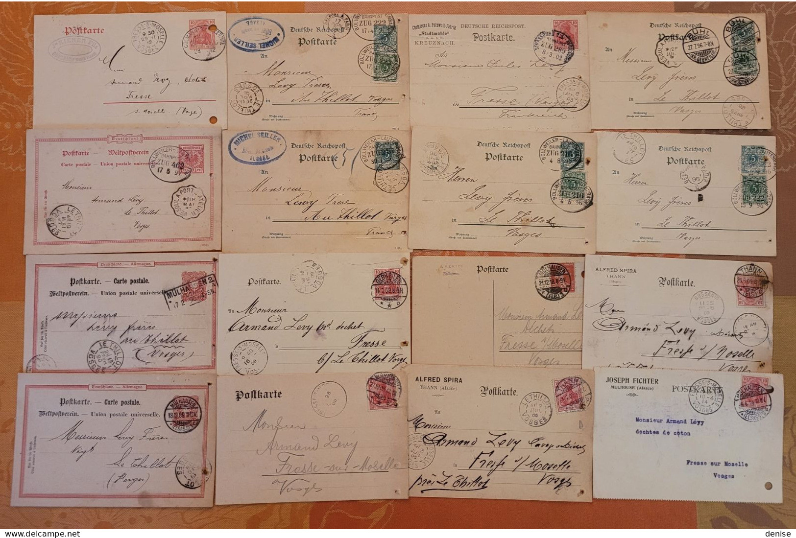 France - Lot De Lettres Et Cartes D'Alsace Lorraine -  DEPART 1 EURO - 25 Piéces - Brieven En Documenten