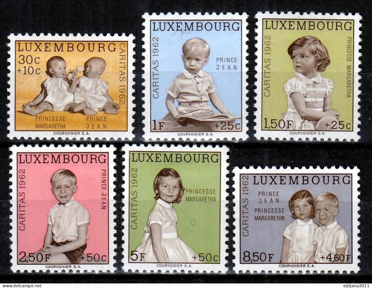 ⁕ LUXEMBOURG 1962 ⁕ Caritas, Prince Jean And Princess Margaretha Mi.660-665 ⁕ 6v MH - Nuevos