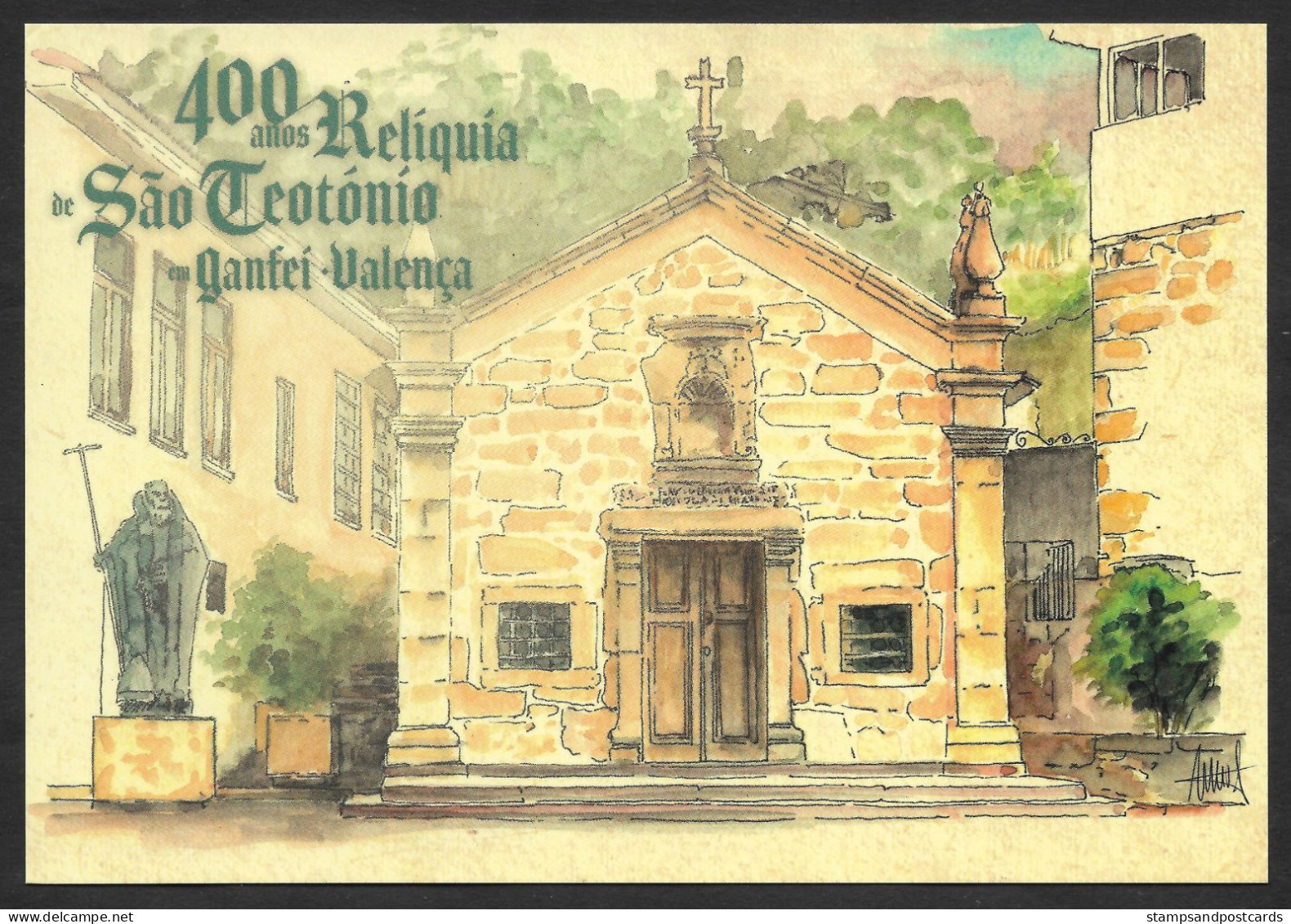 Portugal Carte Entier Postal São Teotónio Saint Théoton De Coimbra 2020 Stationery Theotonius Eglise Church Valença - Ganzsachen