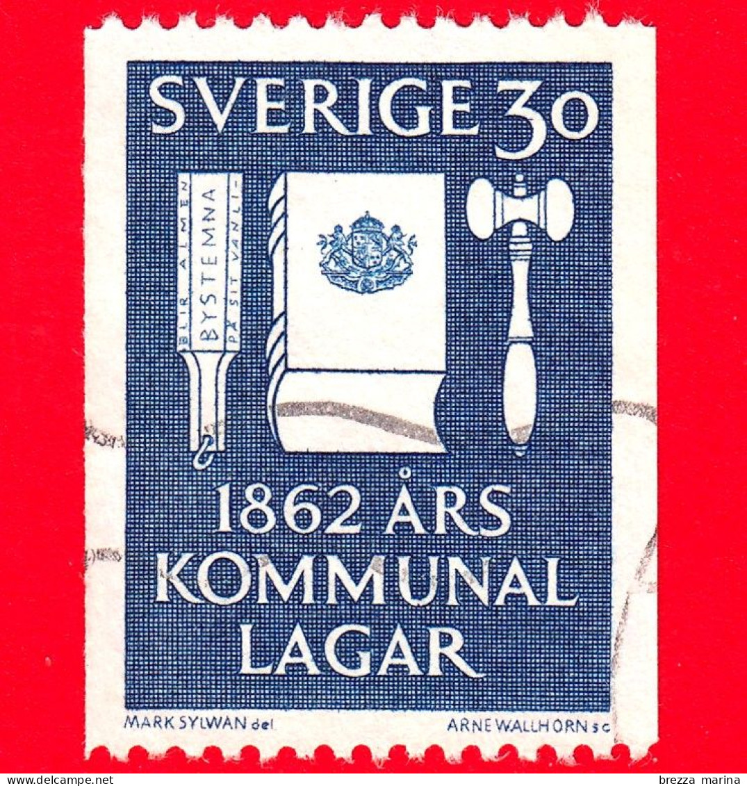 SVEZIA - Usato - 1962 - Libri - Leggi Comunali - Municipal Laws - 30 - Used Stamps