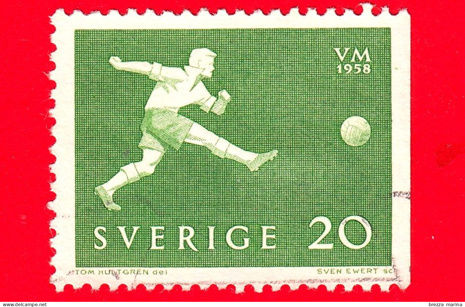 SVEZIA - Usato - 1958 - Sport - Campionati Mondiali Di Calcio A Stoccolma - 20 - Oblitérés