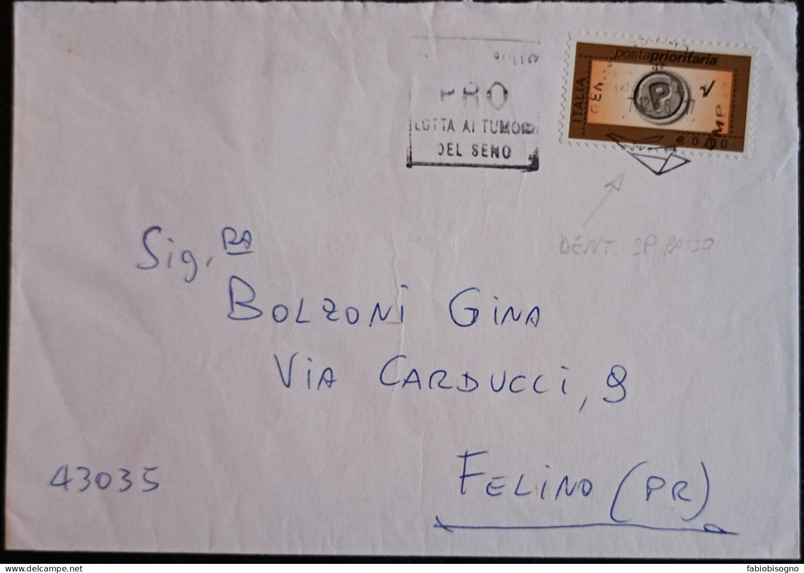 Genova 7.12.2006 Prioritario Eur.0,60 (IPZS Spa - Roma) Dentellatura Spostata In Basso - 2001-10: Poststempel