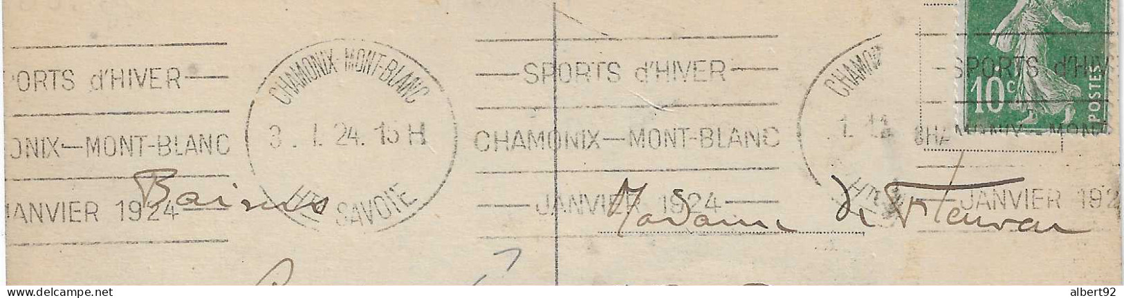 1924  Premiers Jeux Olympiques D'Hiver De Chamonix: Flamme Krag Annonce - Winter 1924: Chamonix