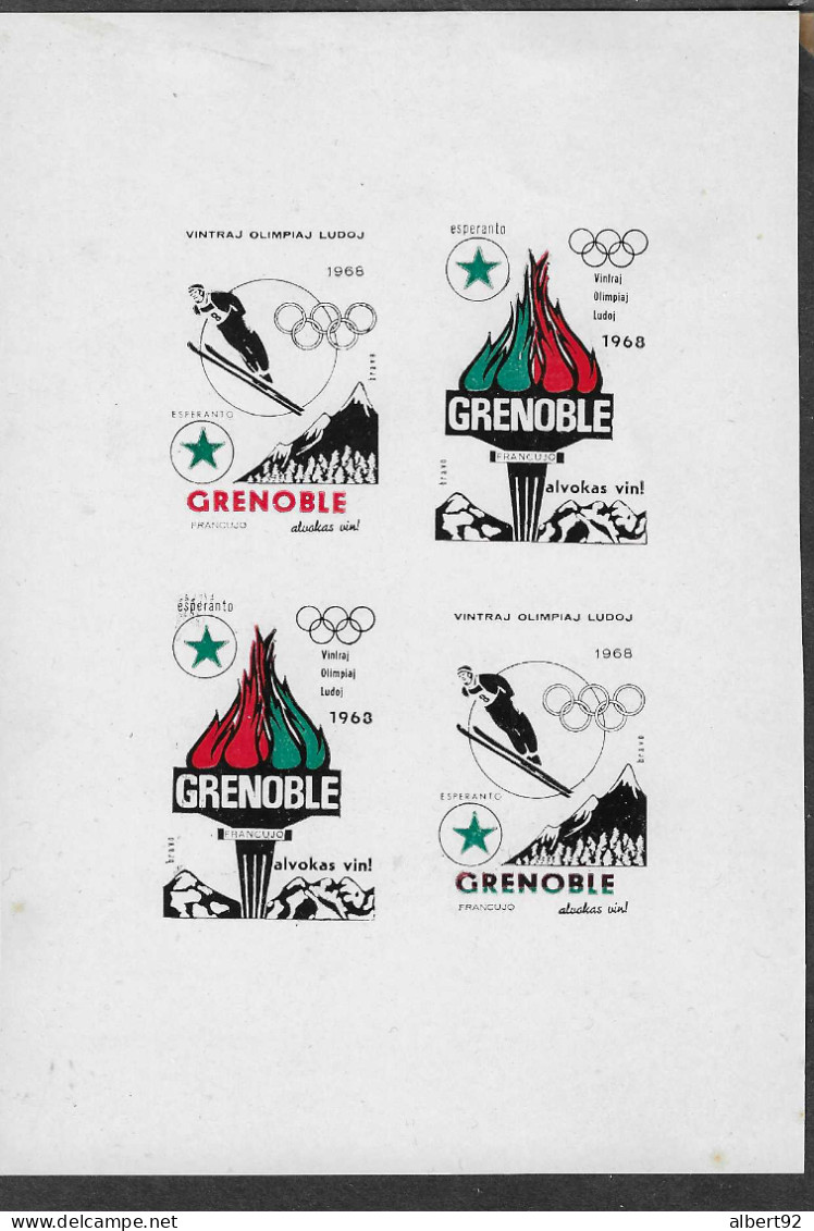 1968 Jeux Olympiques D'Hiver De Grenoble 1968/ Bloc Des 4 Vignettes "Esperanto" émises Pour Ces Jeux - Winter 1968: Grenoble