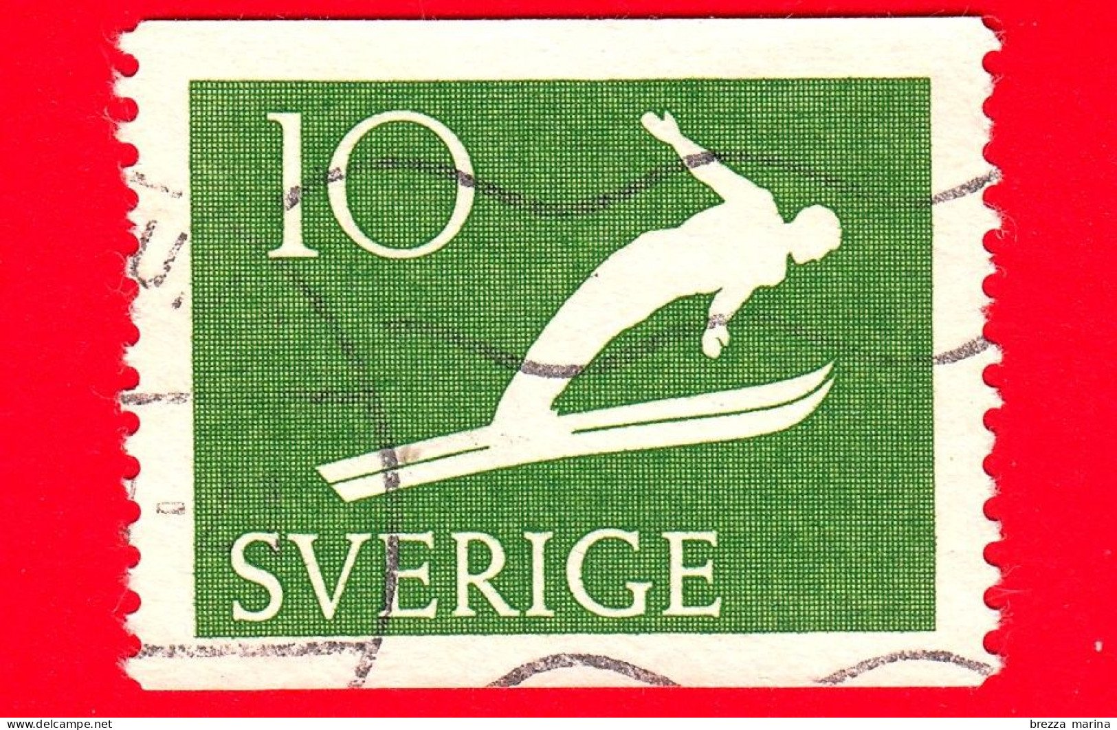 SVEZIA - Usato - 1953 - Federazione Di Atletica - Salto Con Gli Sci - 10 - Used Stamps