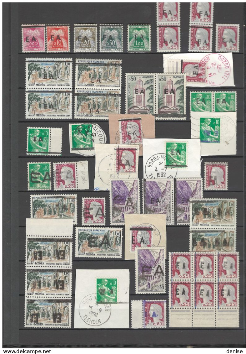 Algerie - SURCHARGES EA - Lot De  Timbres ,fragments Et Plis  - DEPART 1 EURO - Collections, Lots & Séries