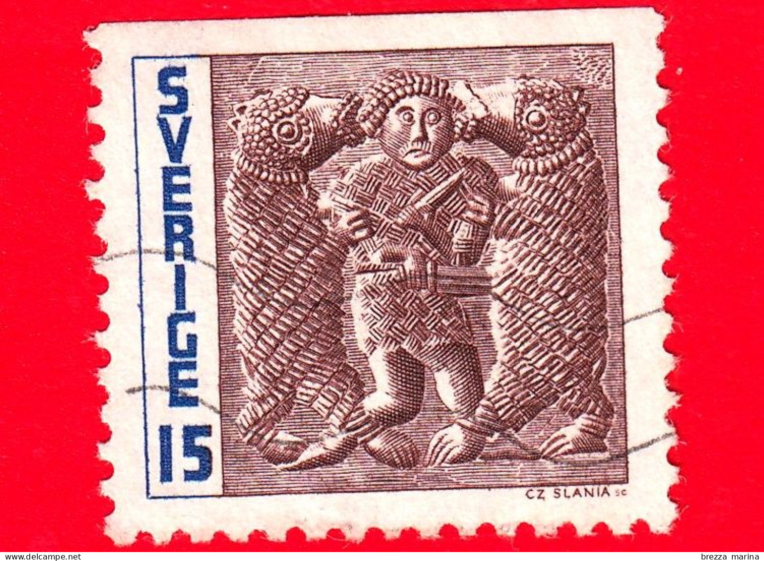 SVEZIA - Usato - 1967 - Età Del Ferro - L'uomo Combatte Gli Orsi - 15 - Used Stamps