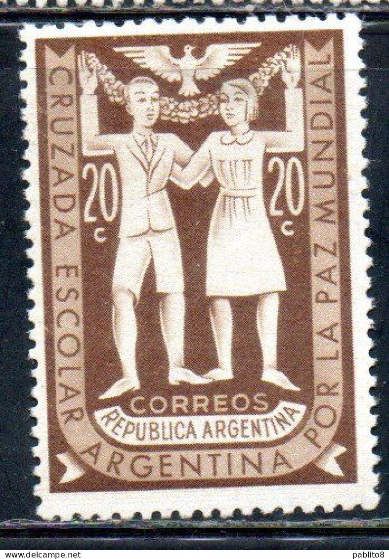 ARGENTINA 1947 ARGENTINE SCHOOL CRUSADE FOR WORLD PEACE CHILDREN 20c  MH - Ongebruikt