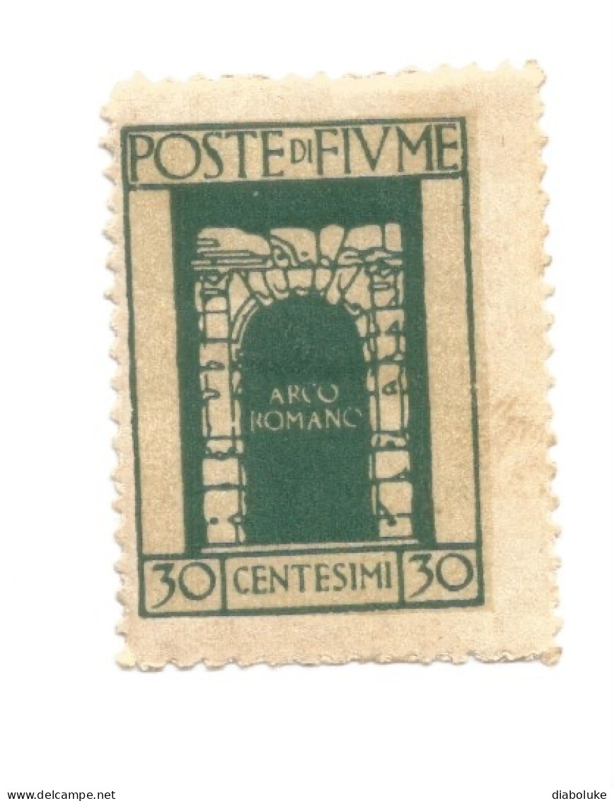 (COLONIE E POSSEDIMENTI) 1923, SAN VITO E SOGGETTI VARI, ARCO ROMANO, 30c - Francobollo Nuovo (CAT. SASSONE N.195) - Fiume