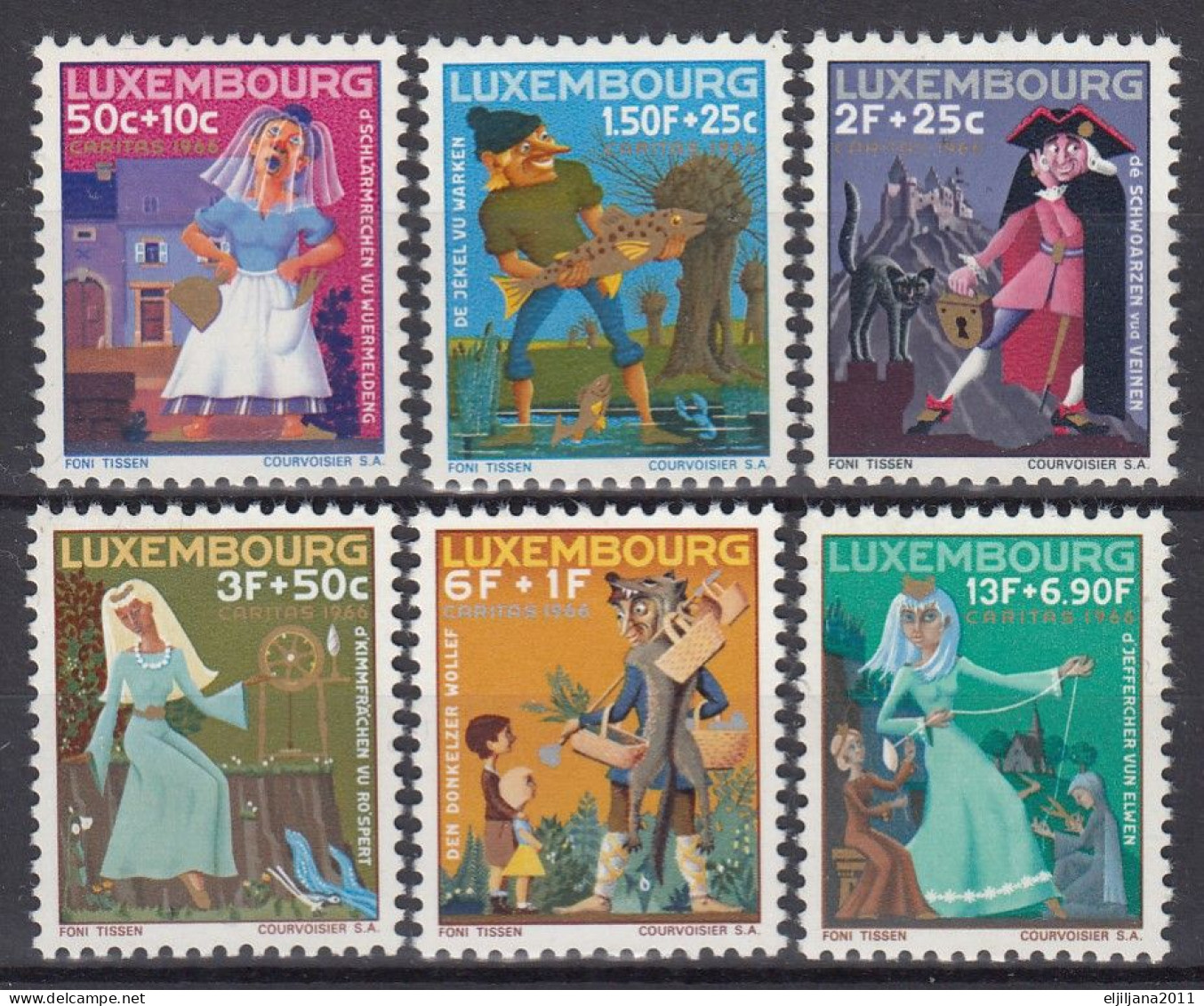 ⁕ LUXEMBOURG 1966 ⁕ Caritas, Fables, Charity Mi.717-722 ⁕ 6v MNH - Nuovi