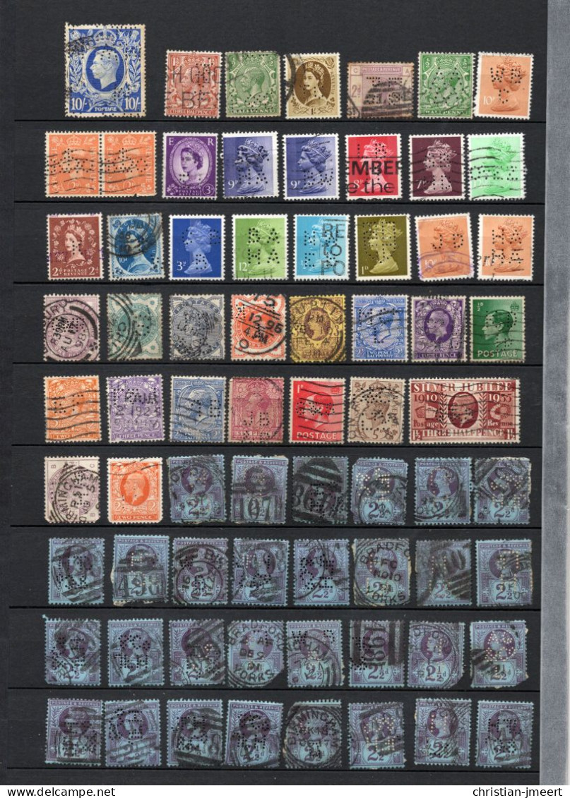 Perfins    UK  Grande-Bretagne  Perforés  115  Timbres - Perforés