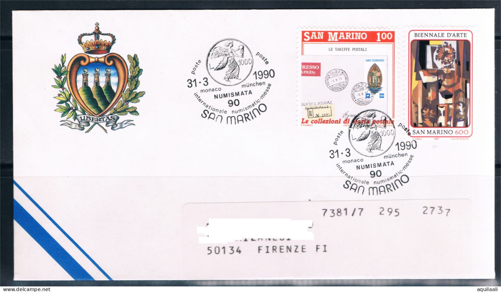 SAN MARINO 1990, Annullo Speciale  "Numismata 90" - Philatelic Exhibitions