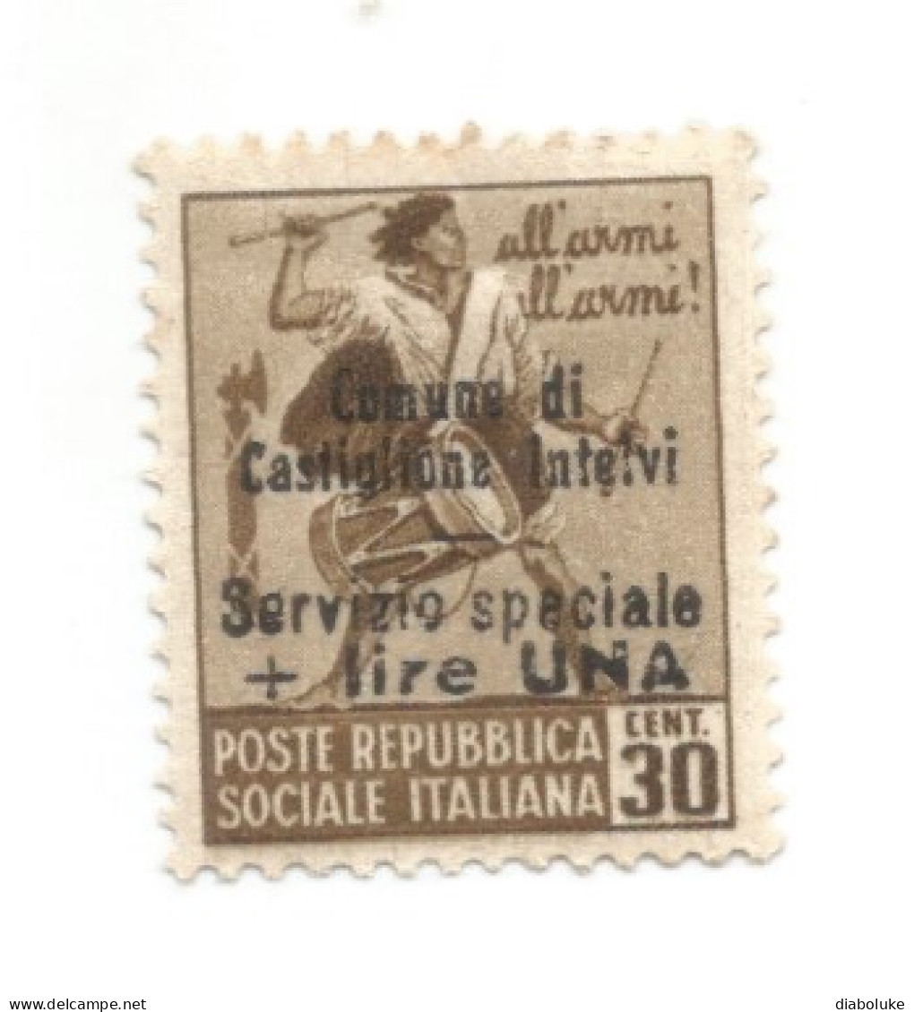 (EMISSIONI LOCALI) 1945, CASTIGLIONE D'INTELVI, 1L SU 30c - Francobollo Nuovo (CAT. SASSONE N.9) - Ortsausgaben/Autonome A.