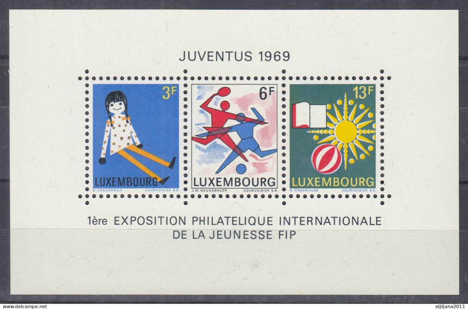 ⁕ LUXEMBOURG 1969 ⁕ Internationale Philatelic Exhibition "Juventus"  Mi.785-787 ⁕ MNH Block 8 - Neufs