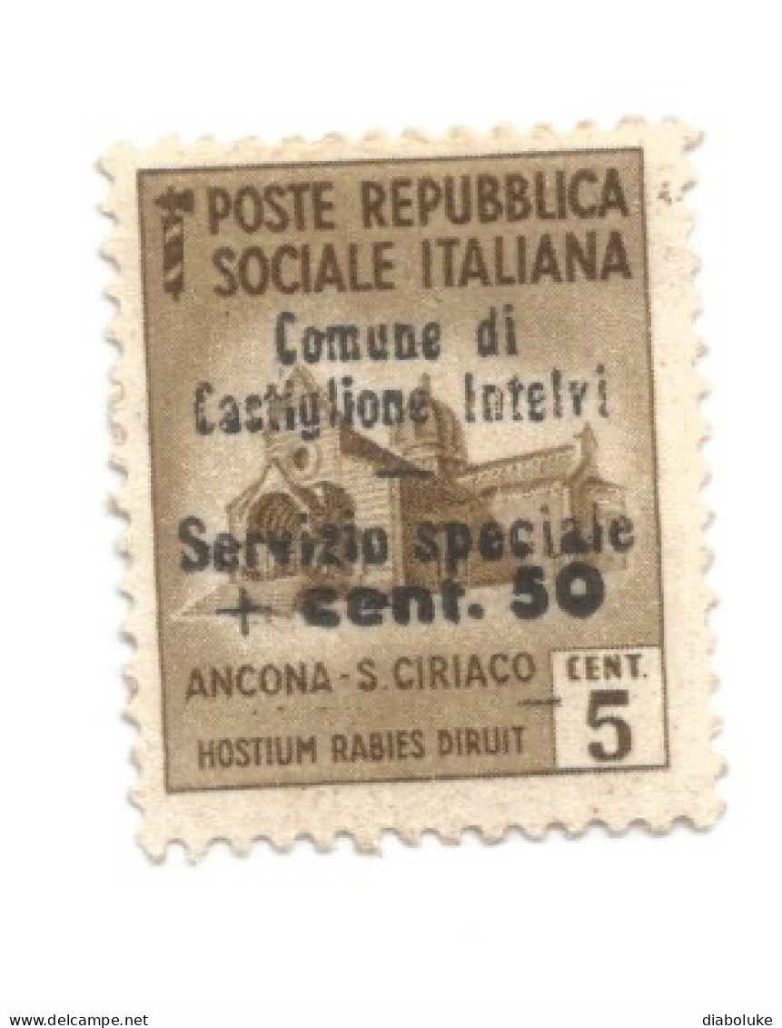 (EMISSIONI LOCALI) 1945, CASTIGLIONE D'INTELVI, 50c SU 5c - Francobollo Nuovo (CAT. SASSONE N.1) - Emissions Locales/autonomes