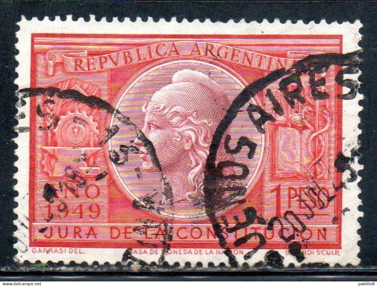 ARGENTINA 1949 RATIFICATION OF THE CONSTITUTION 1p USED USADO OBLITERE' - Usati