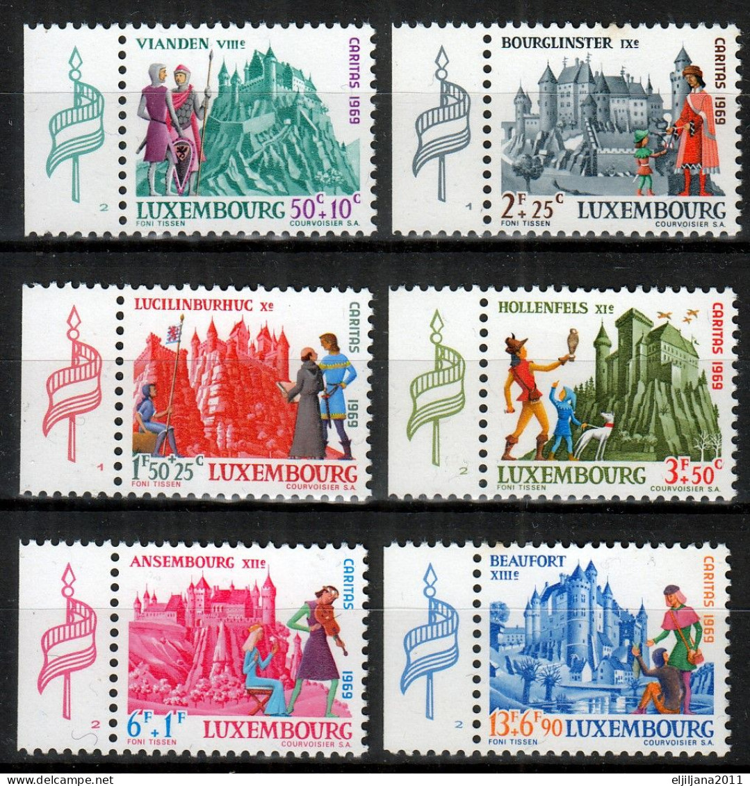 ⁕ LUXEMBOURG 1969 ⁕ Caritas, Burgen ( Castles ) Charity Mi.798-803 ⁕ 6v MNH - Nuovi