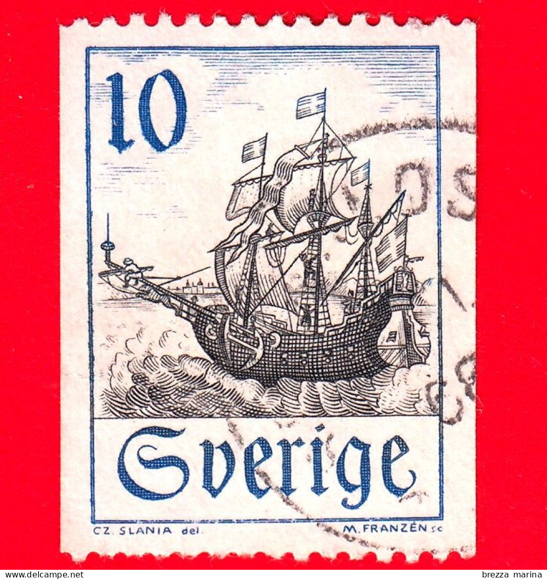 SVEZIA - Usato - 1967 - Nave Da Guerra - Velieri - 10 - Used Stamps