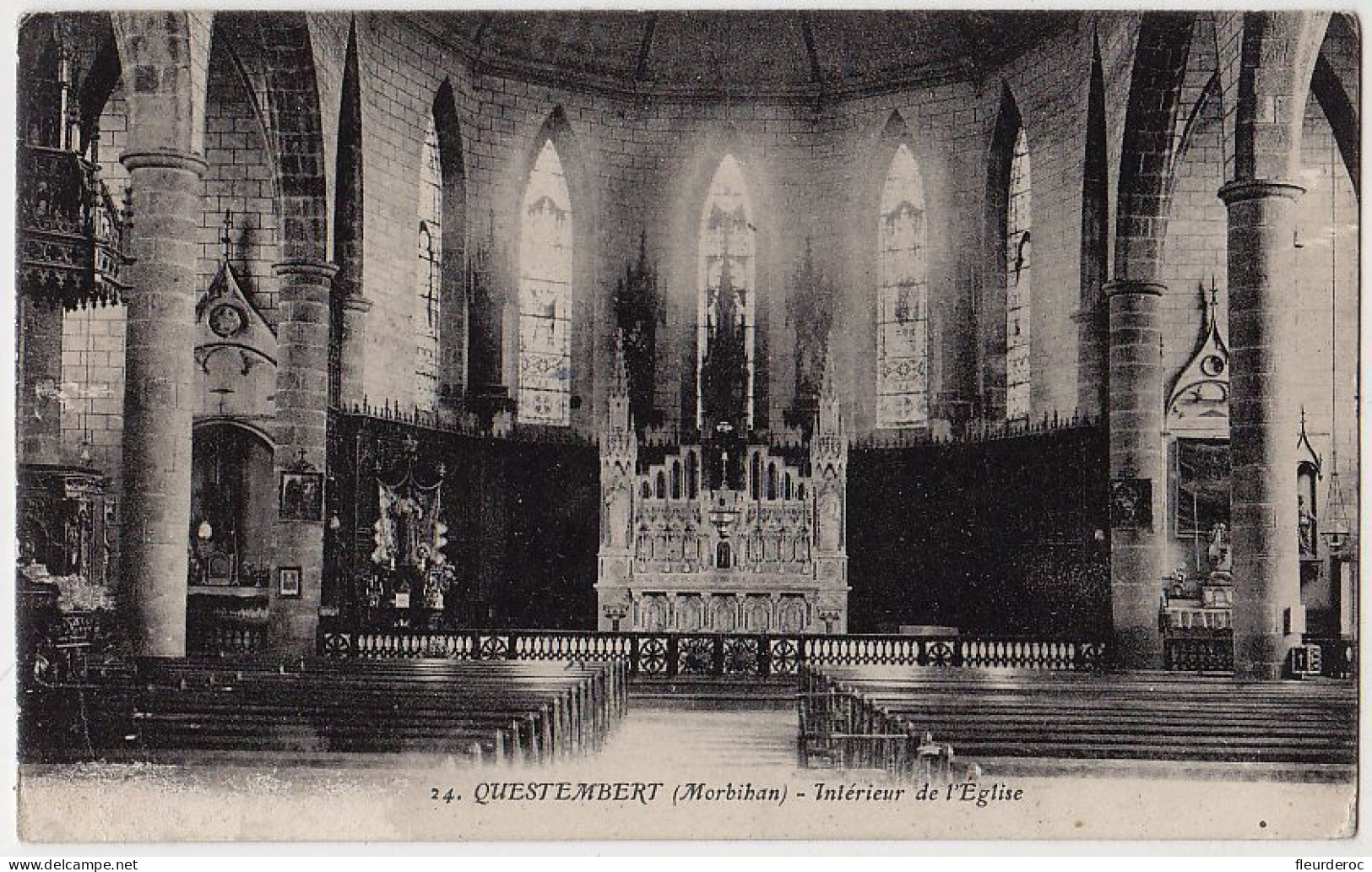 56 - B55519CPA - QUESTEMBERT - Interieur Eglise - Bon état - MORBIHAN - Questembert