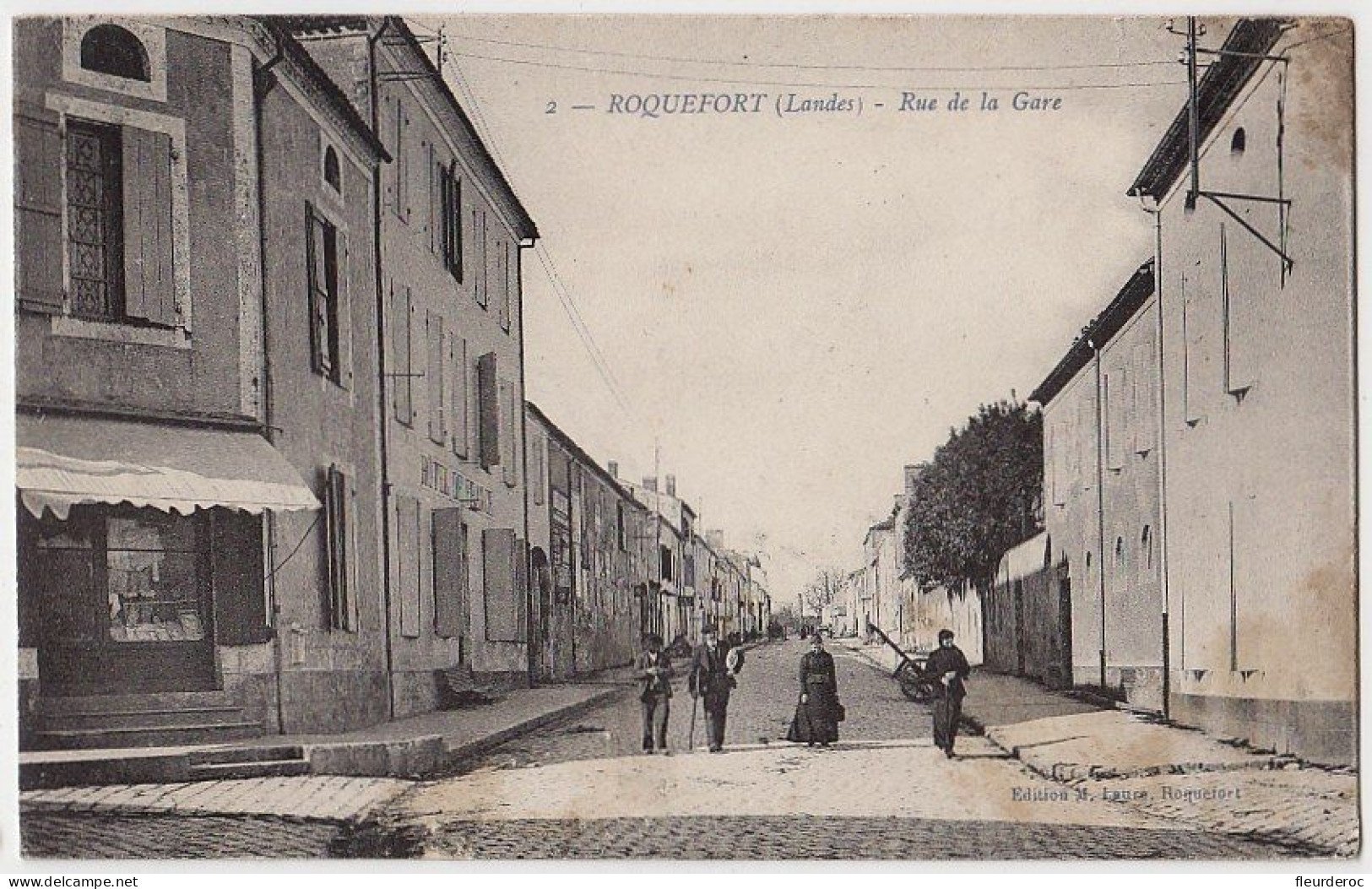 40 - B55117CPA - ROQUEFORT - Rue De La Gare - Hotel De France - Bon état - LANDES - Roquefort