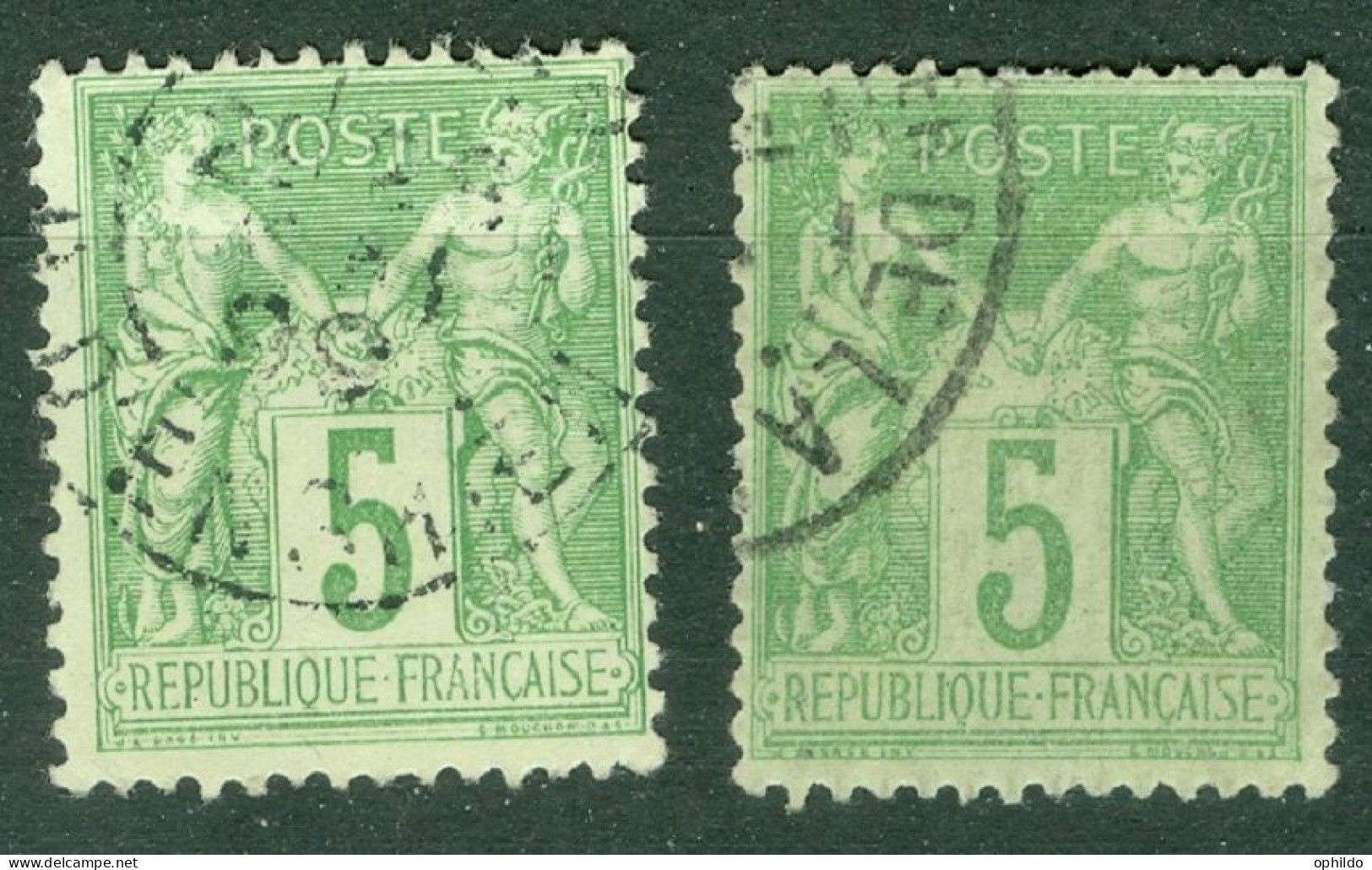 France 106 Et 102 Ob TB - 1898-1900 Sage (Type III)