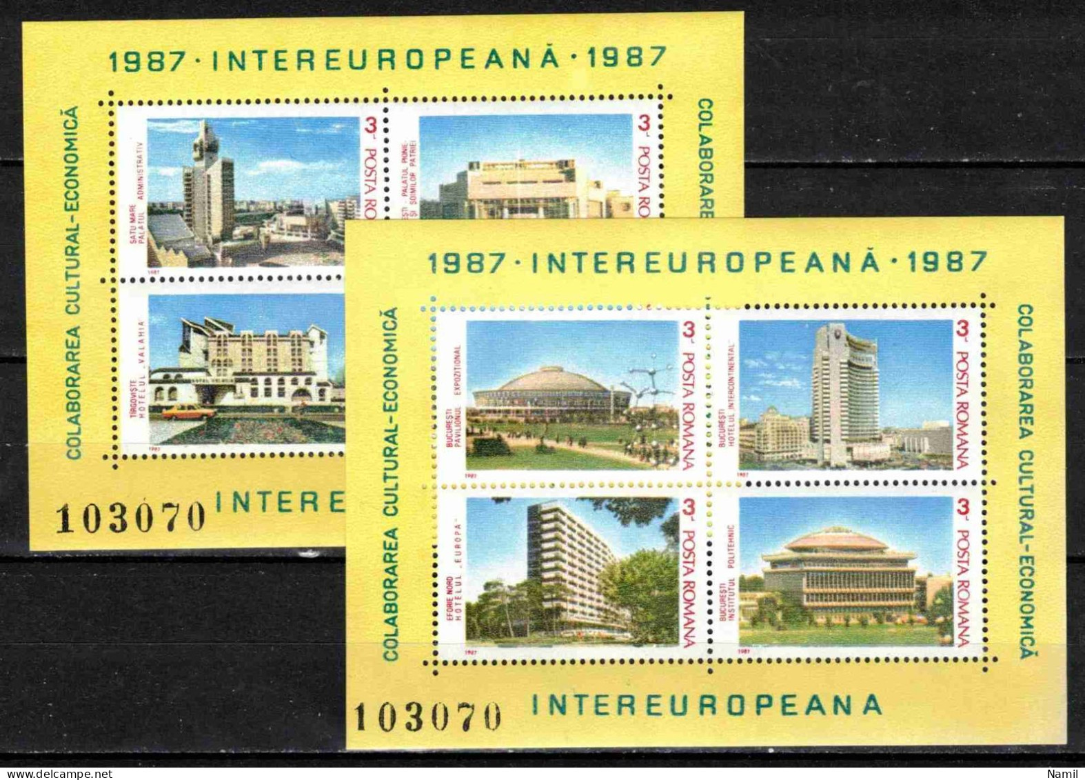 ** Roumanie 1987 Mi 4324-31 - Bl.231-2 (Yv BF 187-8), (MNH)** - Unused Stamps