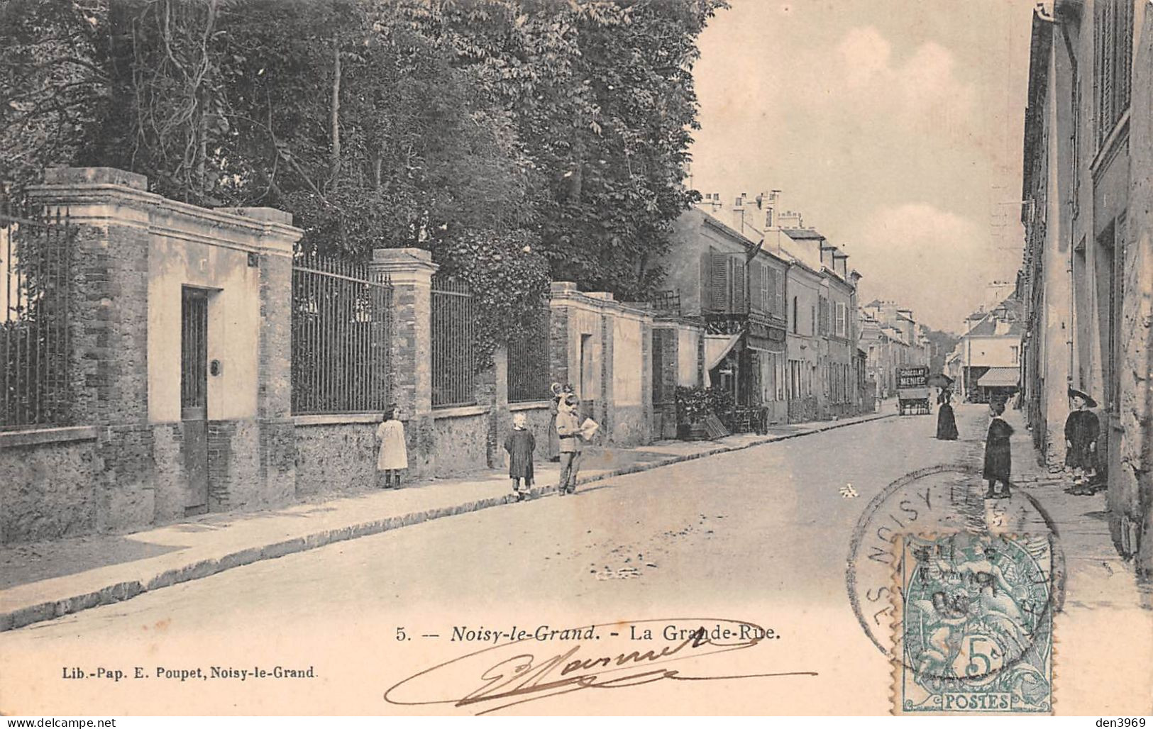NOISY-le-GRAND (Seine-Saint-Denis) - La Grande Rue - Précurseur Voyagé 1904 (2 Scans) Couvent Des Ursulines à Auxerre - Noisy Le Grand