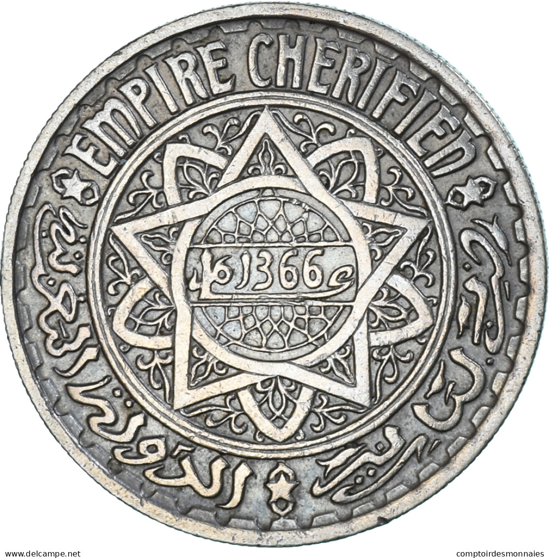 Monnaie, Maroc, 10 Francs, 1366 - Marocco