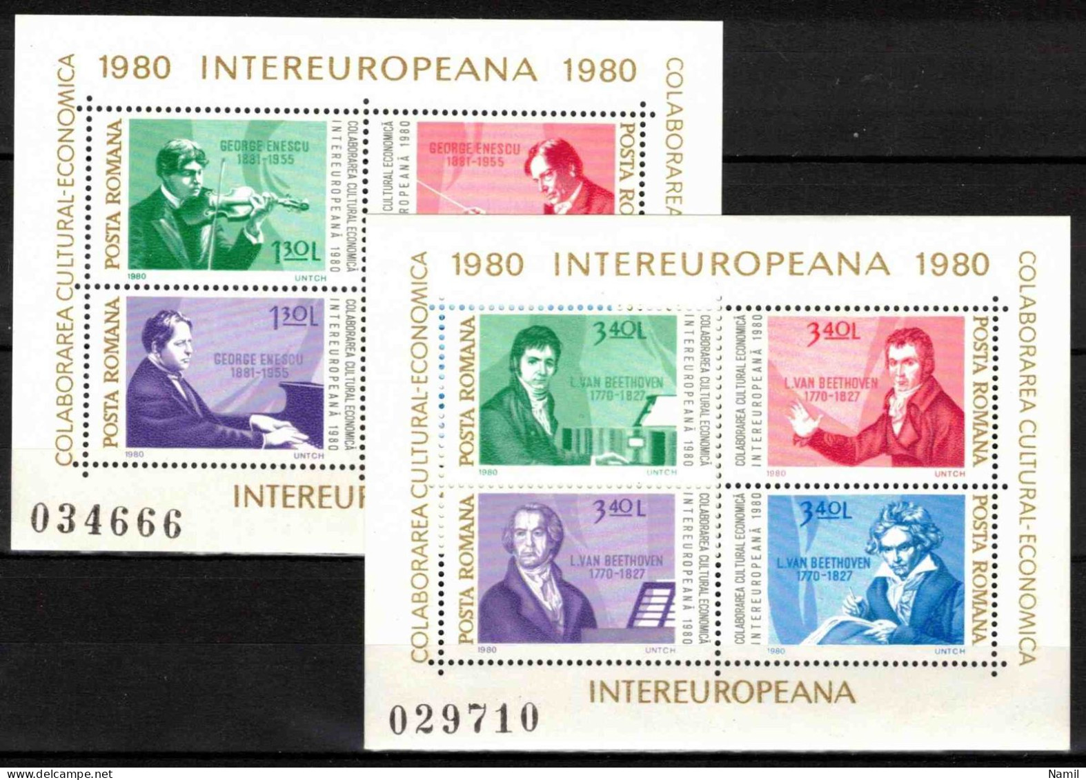 ** Roumanie 1980 Mi 3713-20 - Bl.169-70 (Yv BF 142-3), (MNH)** - Ungebraucht