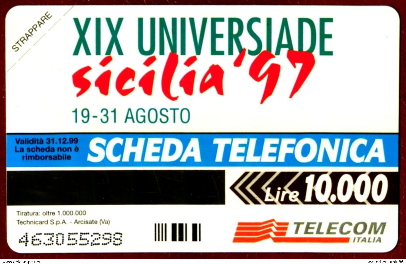 G 646 C&C 2711 SCHEDA NUOVA MAGNETIZZATA UNIVERSIADE 1997 ARCHIMEDE - Pubbliche Speciali O Commemorative