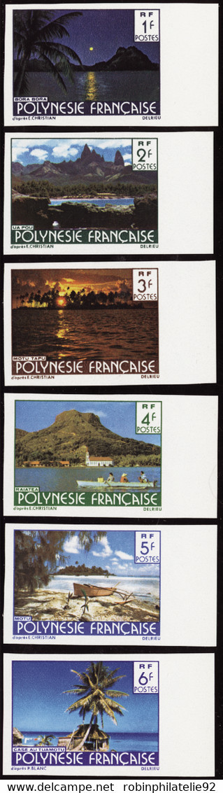 Polynésie Non Dentelés N°132 /137 Paysages De La Polynésie (6 Valeurs) Qualité:** - Sin Dentar, Pruebas De Impresión Y Variedades