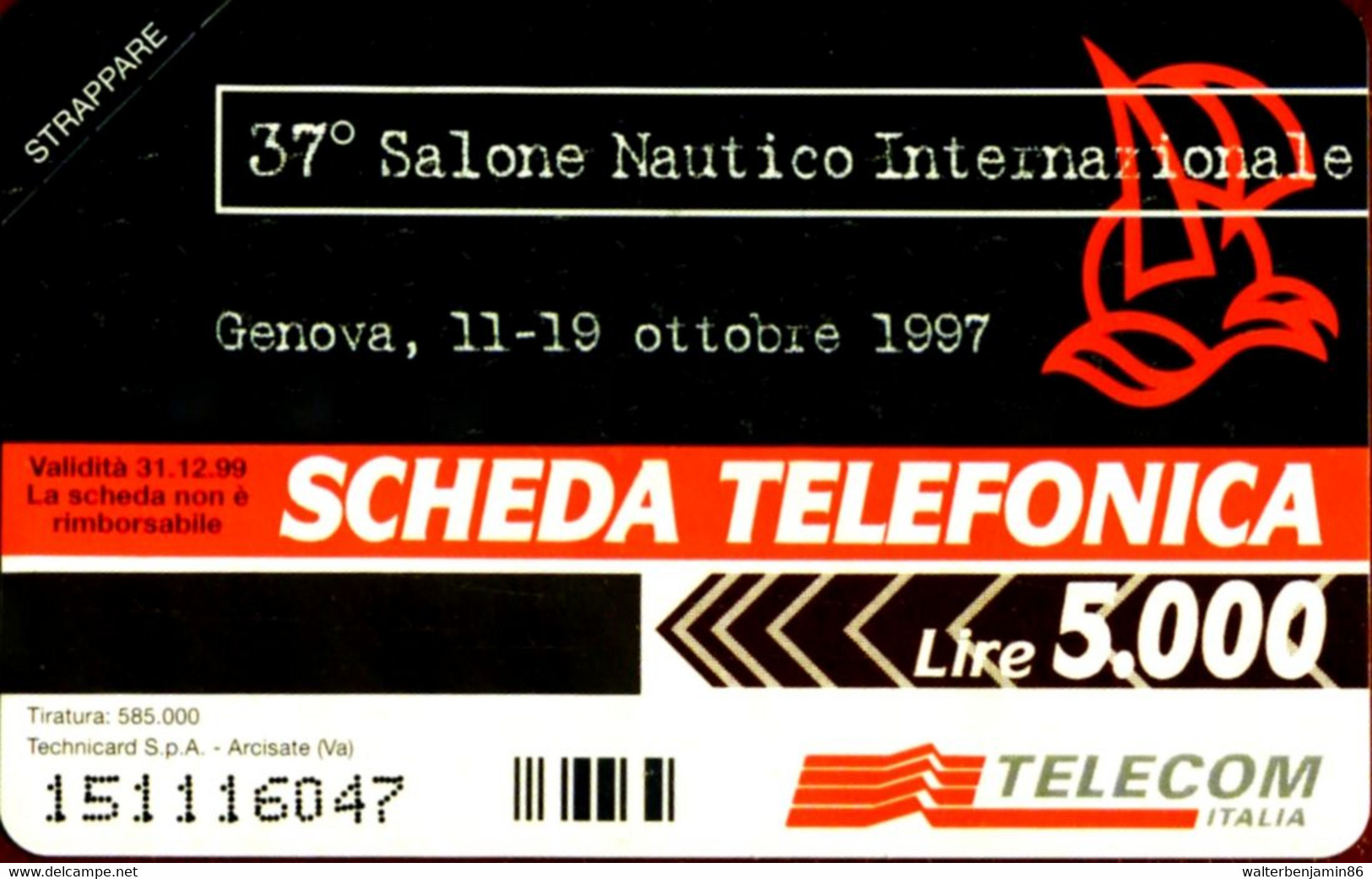 G 663 C&C 2733 SCHEDA TELEFONICA NUOVA MAGNETIZZATA 37° SALONE NAUTICO GENOVA - Openbaar Speciaal Over Herdenking