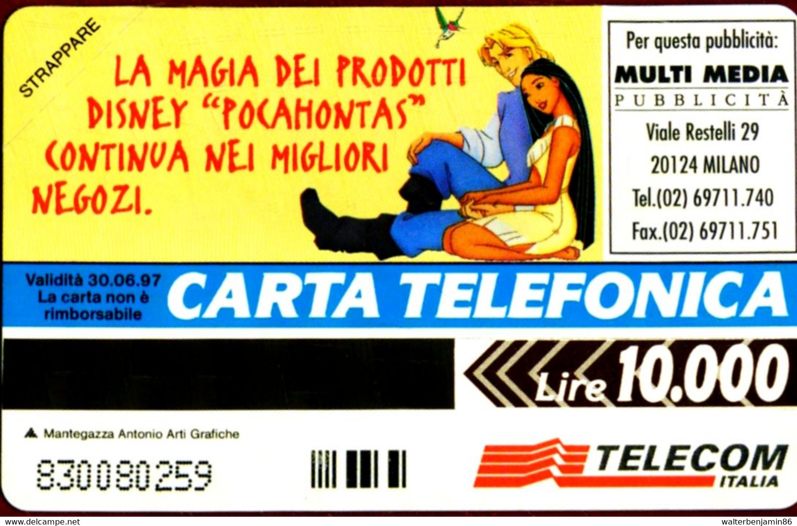 G 471 C&C 2524 SCHEDA TELEFONICA NUOVA MAGNETIZZATA POCAHONTAS DISNEY - Openbaar Speciaal Over Herdenking