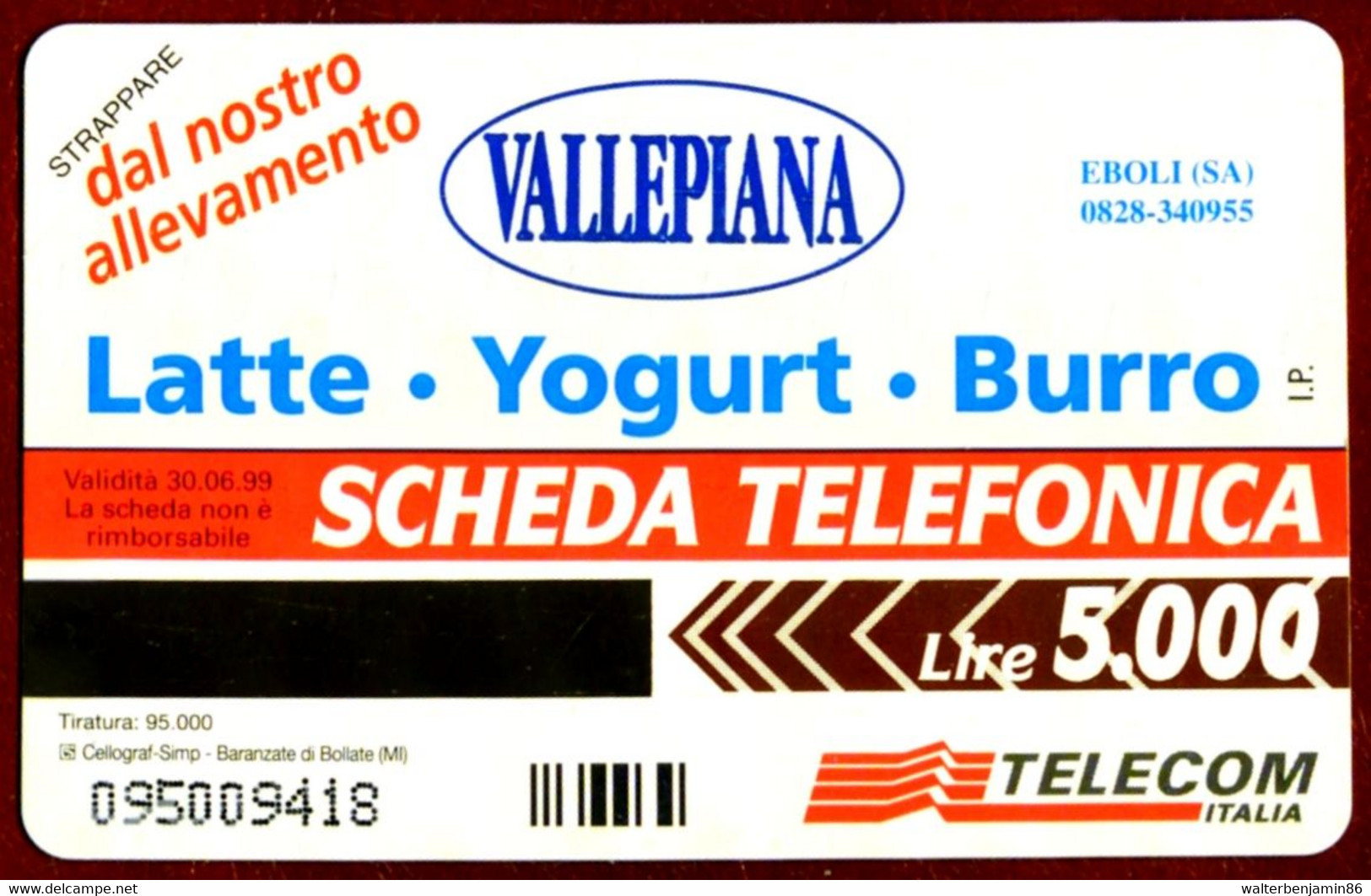 G 619 C&C 2680 SCHEDA TELEFONICA NUOVA MAGNETIZZATA VALLEPIANA - EBOLI - Public Special Or Commemorative