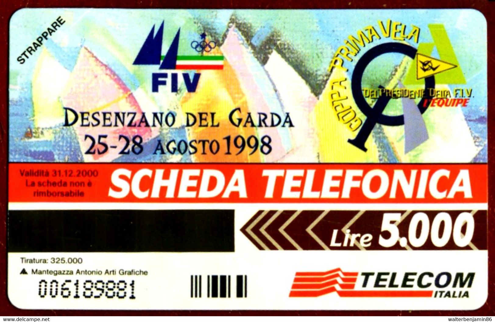 G 862 C&C 2947 SCHEDA TELEFONICA NUOVA MAGNETIZZATA COPPA PRIMA VELA - Openbaar Speciaal Over Herdenking