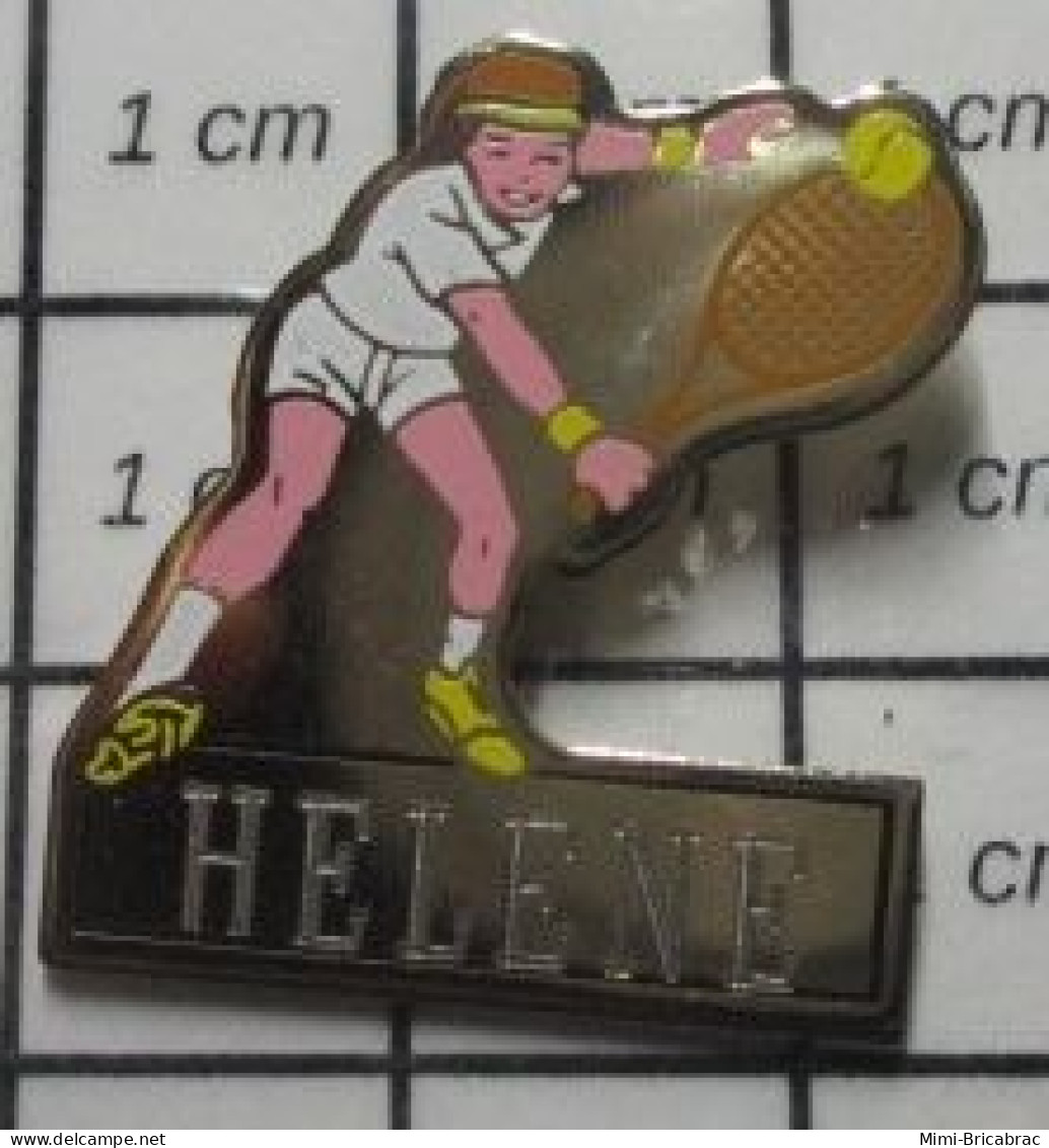 2120 Pin's Pins / Beau Et Rare / SPORTS / TENNIS TENNISWOMAN PRENOM HELENE - Tenis