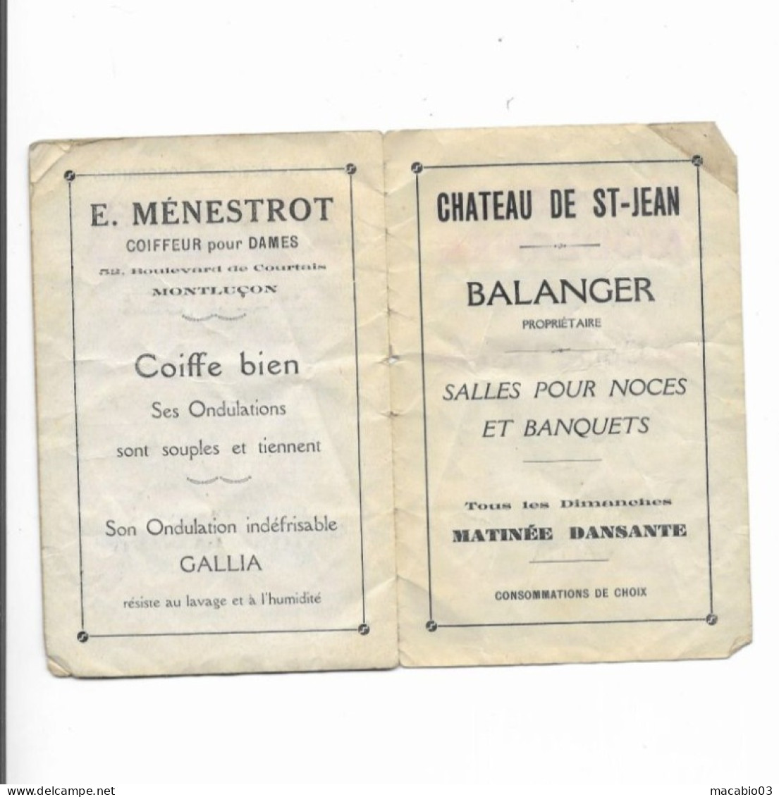 Vieux Papiers - Calendrier De L'Union Sportive Montluçonnaise Rugby Saison1927-1928 - Formato Piccolo : 1921-40