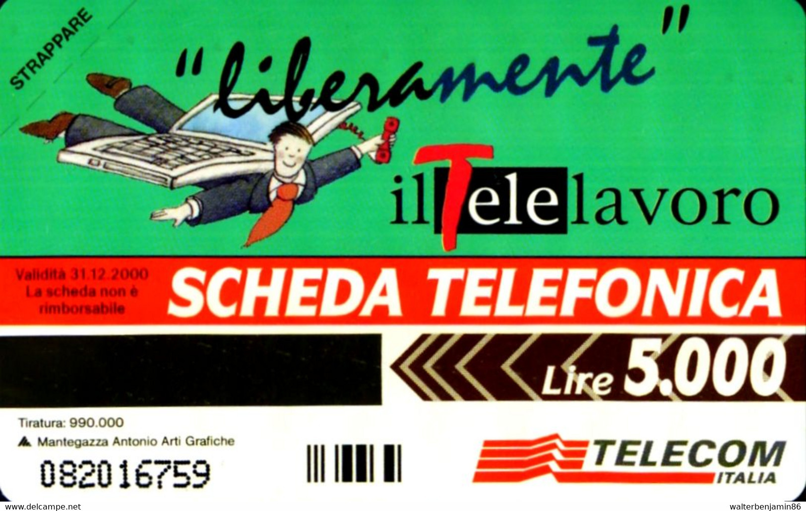 G 904 C&C 2984 SCHEDA TELEFONICA NUOVA MAGNETIZZATA LIBERAMENTE TELELAVORO - Öff. Gedenkausgaben