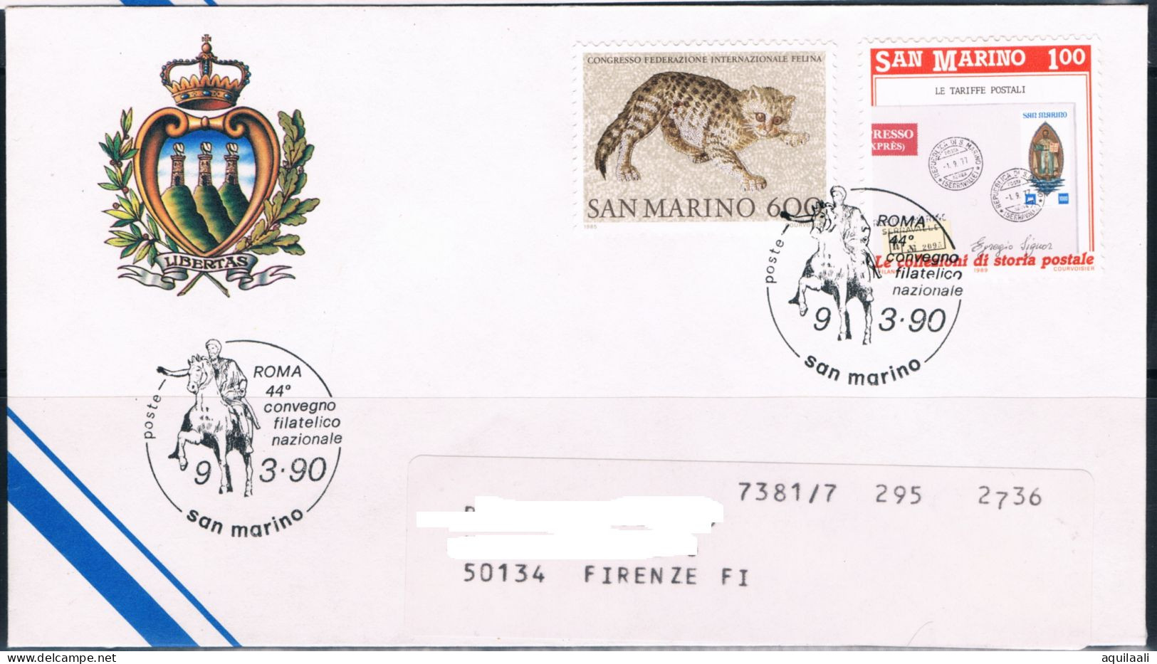 SAN MARINO 1990 - Expo Filatelico " Roma 90", Annullo Speciale. - Philatelic Exhibitions