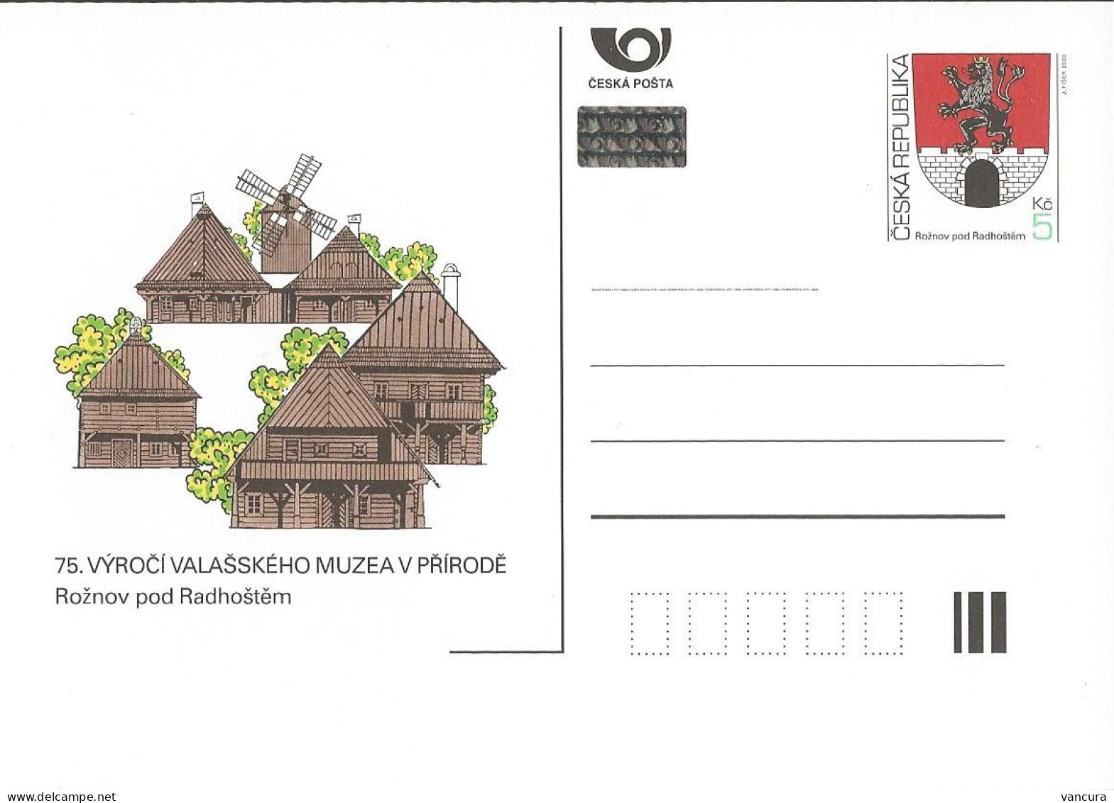 CDV 56 Czech Republic  Roznov Pod Radhostem Skansen Valachian Museum 75th Anniversary  2000 Windmill Heraldic Lion - Other & Unclassified